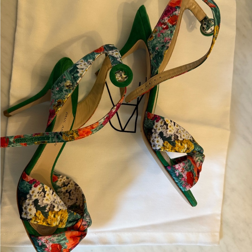Paul Andrew Women's Floral Green Sandals - Picture 15 of 15